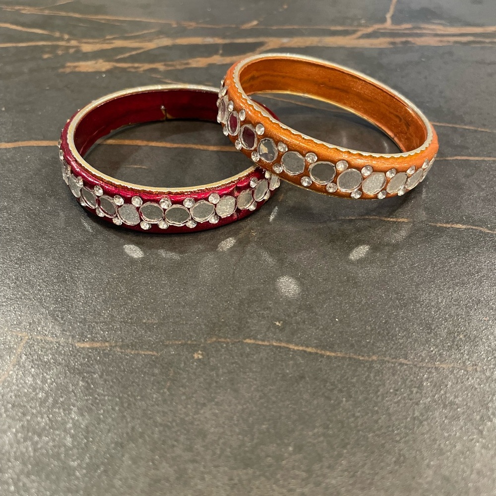 Elegant Silver and Gold Bangles